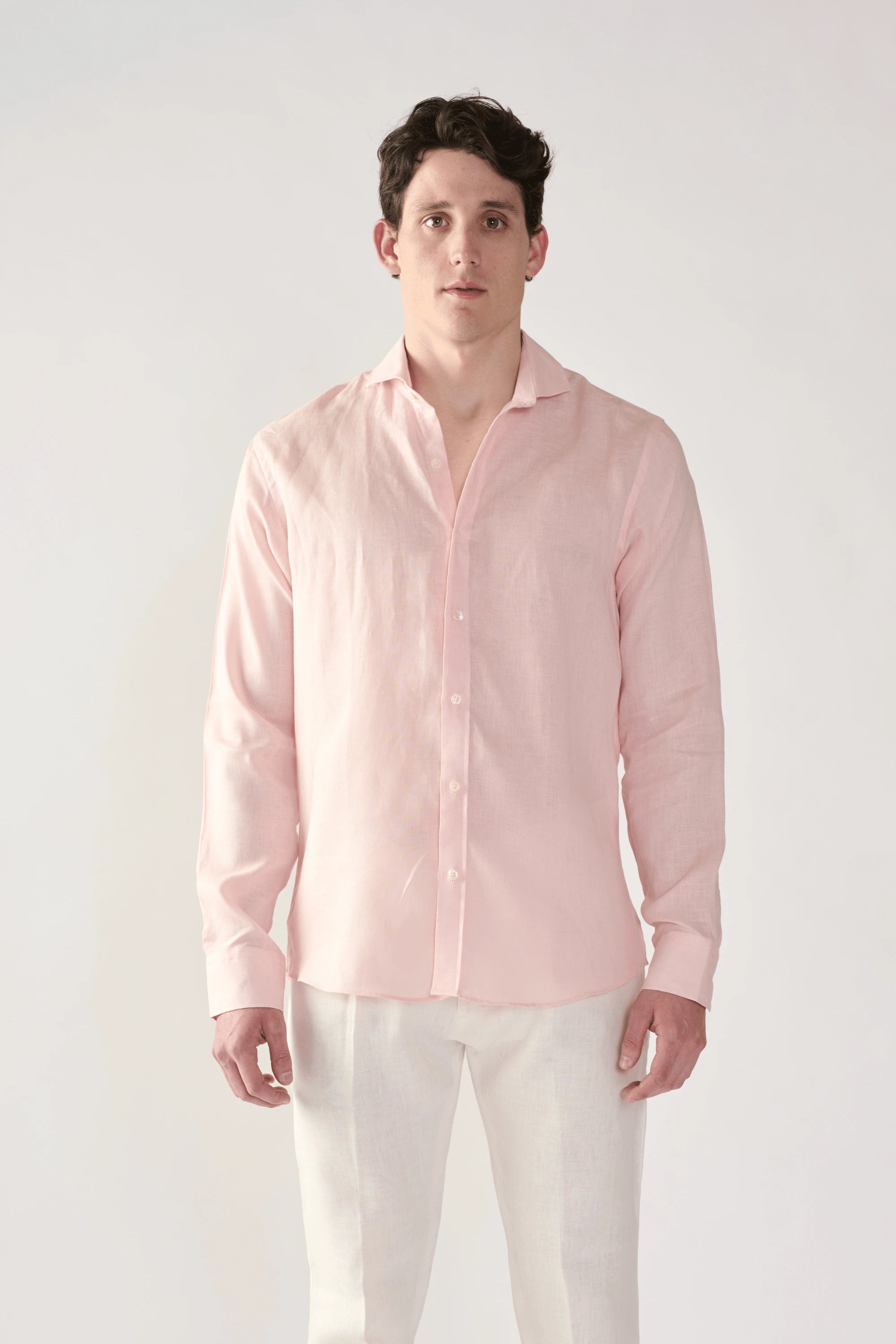 French Collar Linen Shirt - European Flax