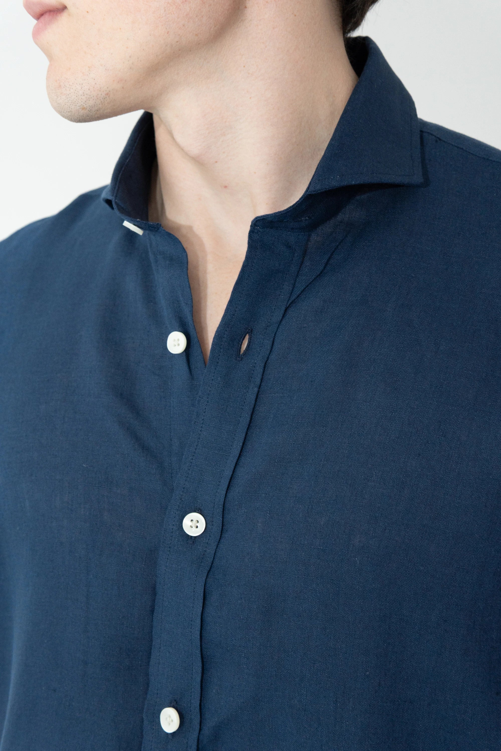 French Collar Linen Shirt - European Flax