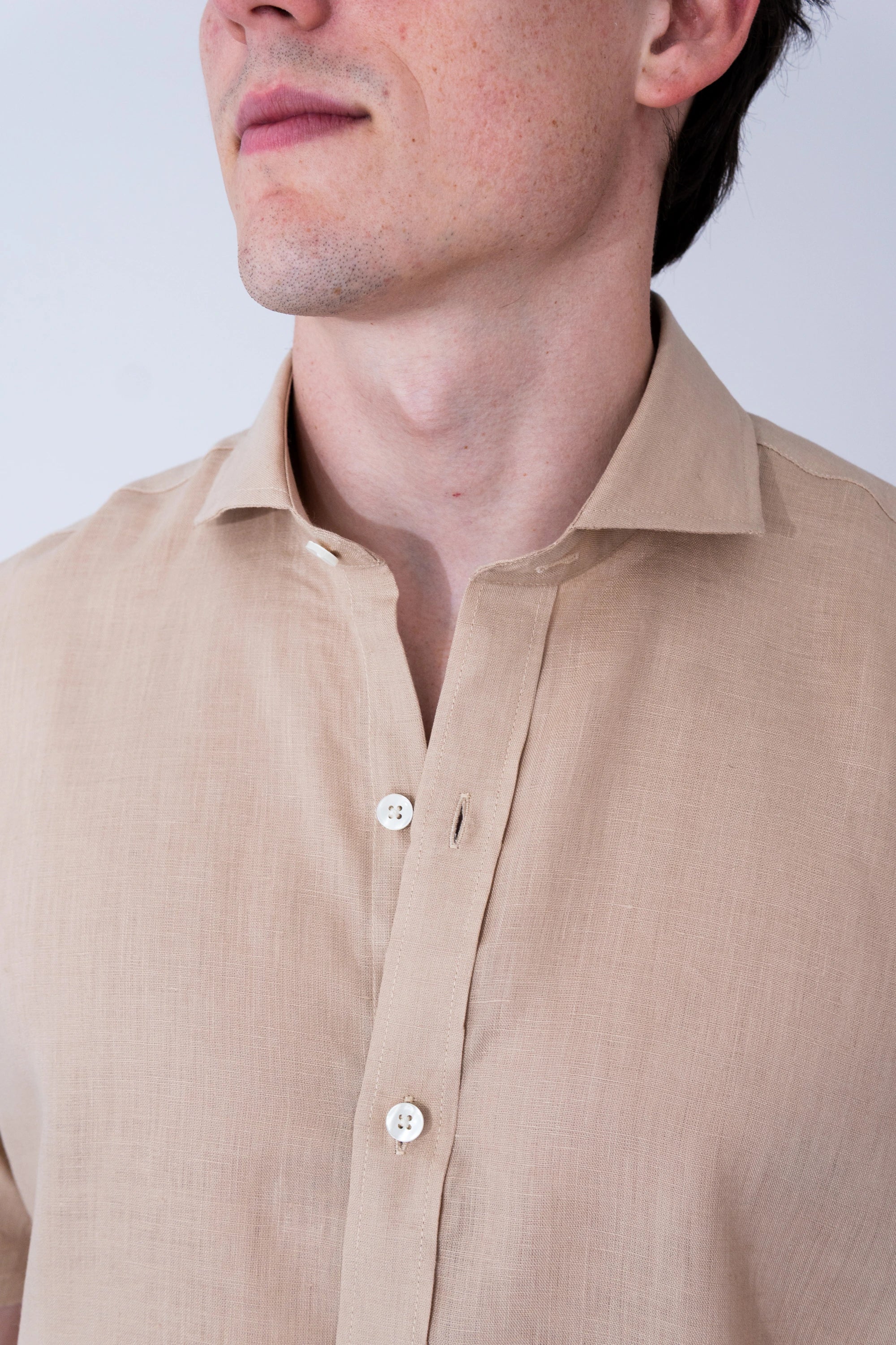 French Collar Linen Shirt - European Flax