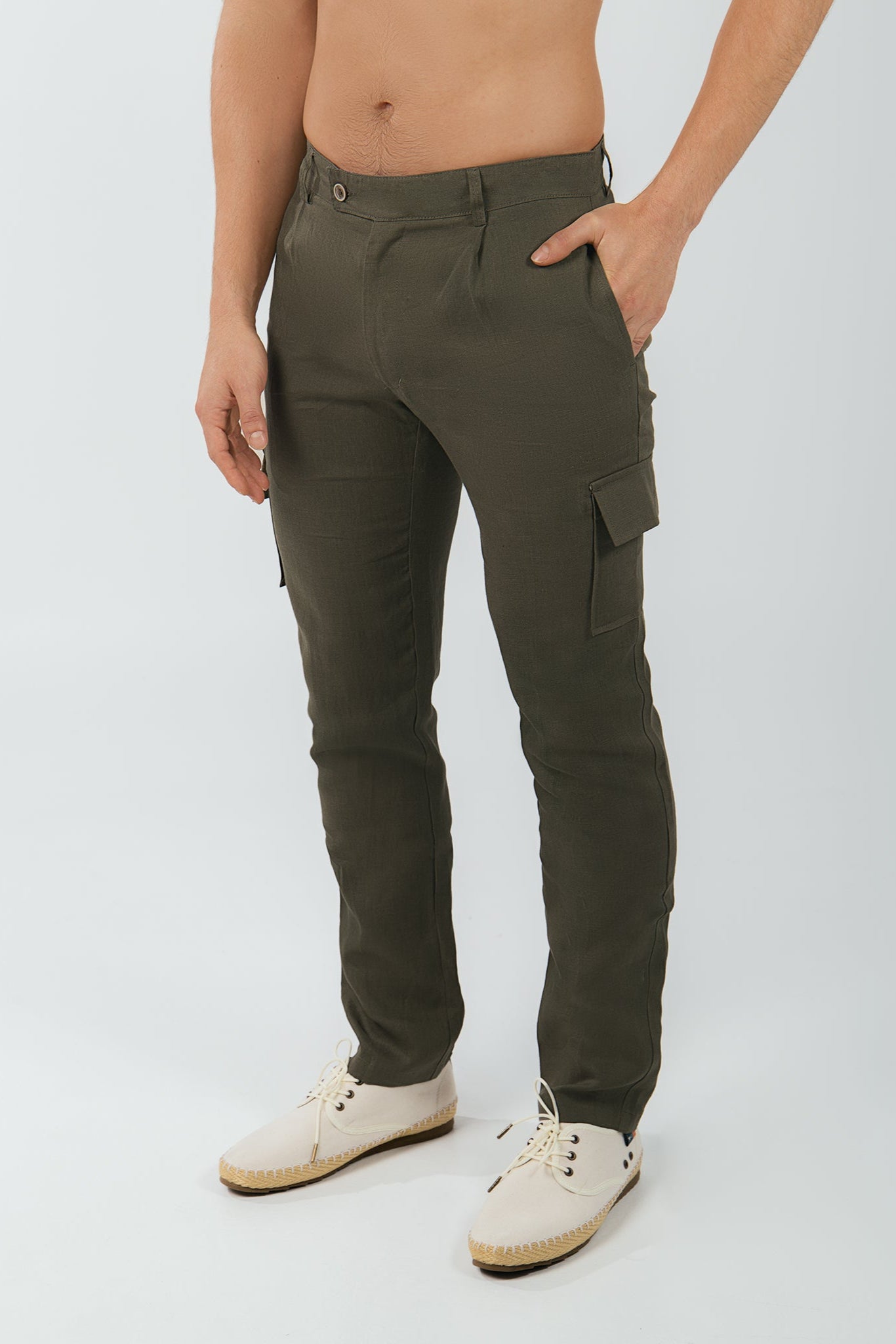 100% Linen Cargo Pants – European Flax