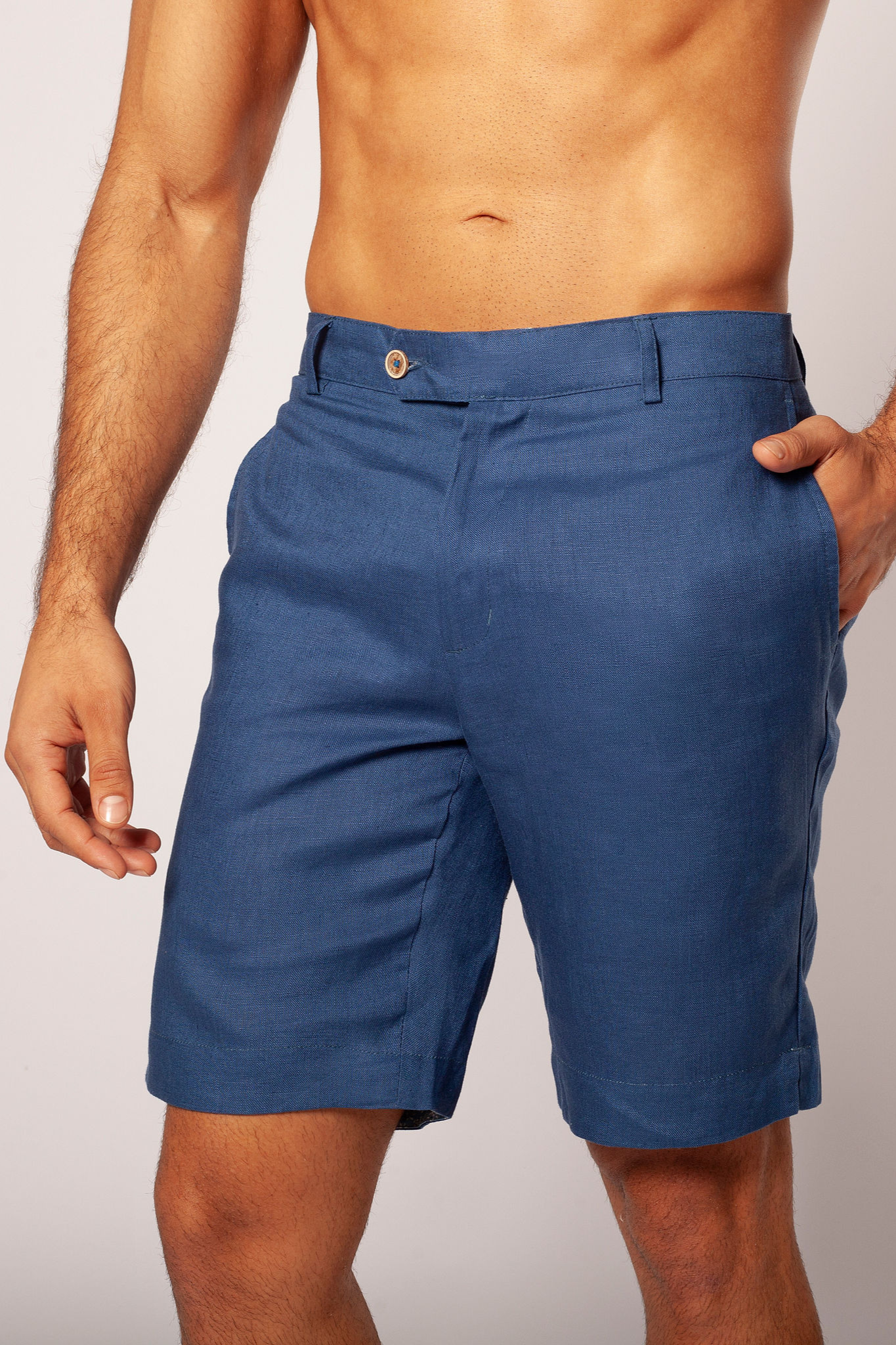 Linen Bermuda Shorts - Ink