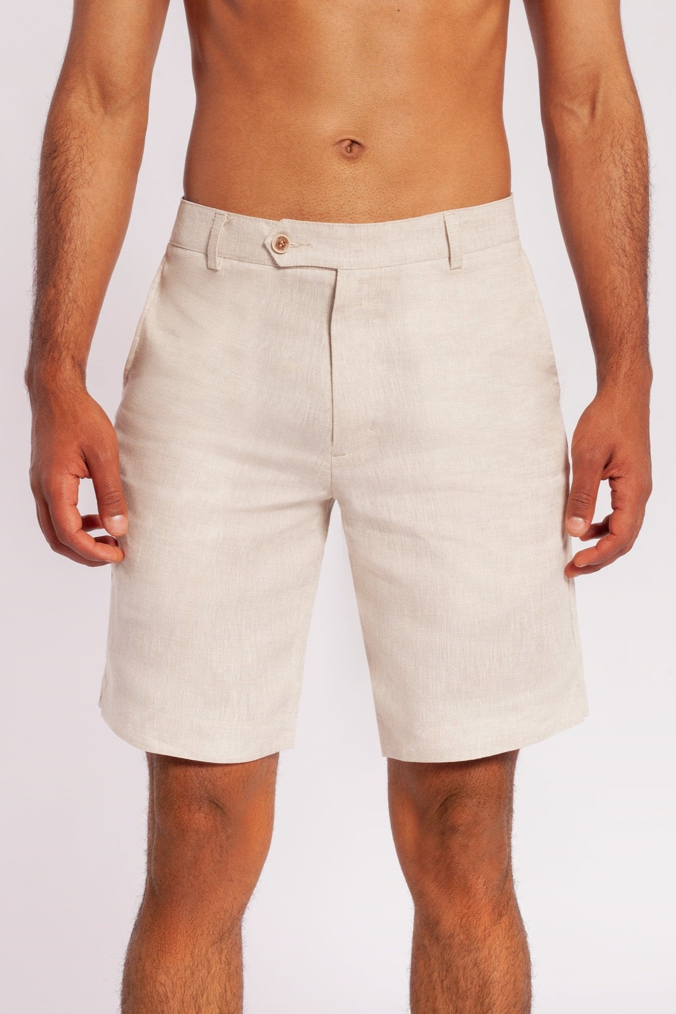 Linen Bermuda Shorts - Natural