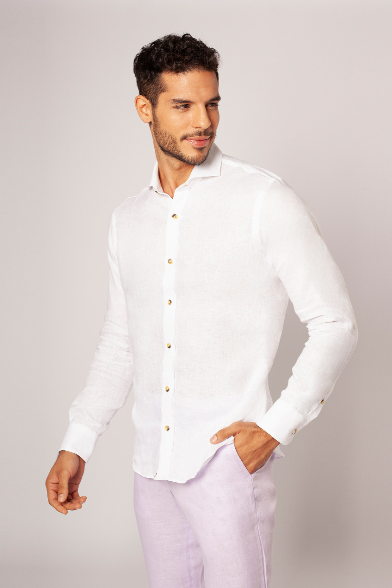 100% Linen French Collar Shirts