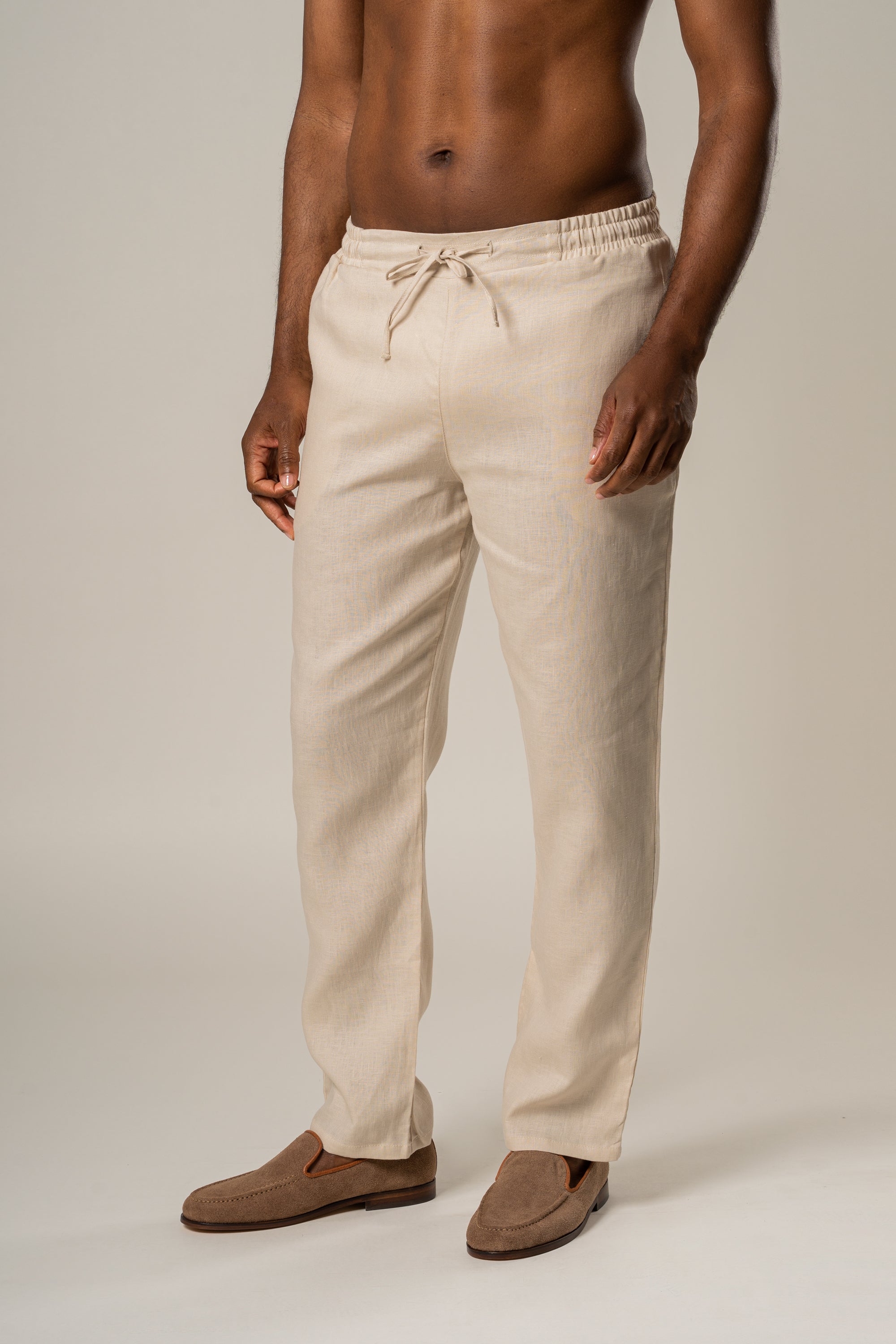 European Flax Linen Leisure Pants - French Oak