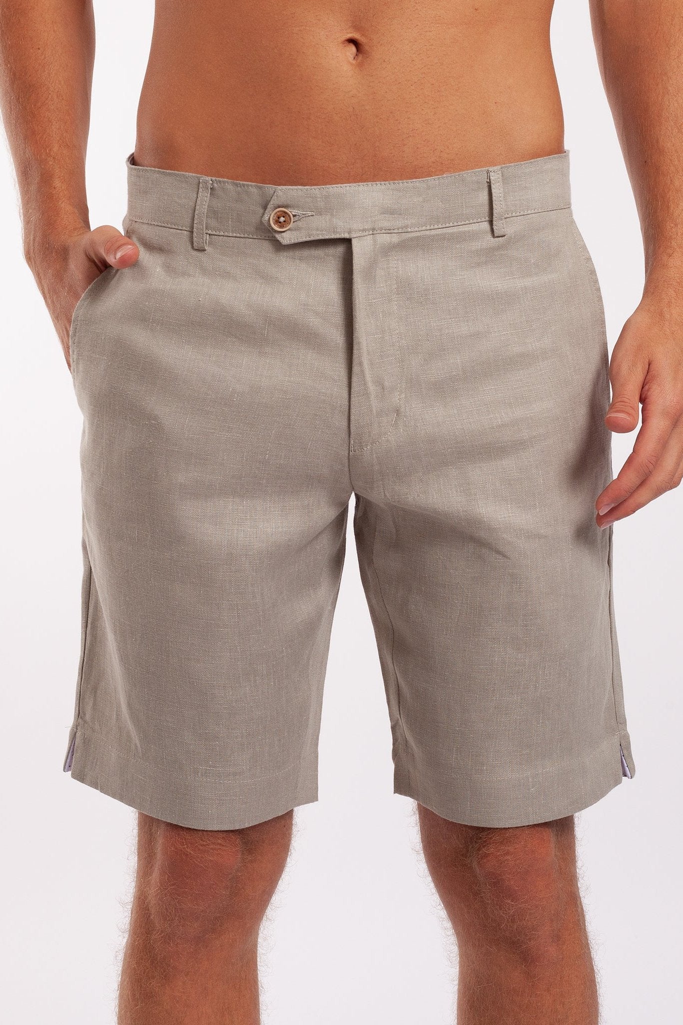 Linen Bermuda Shorts - Aloe