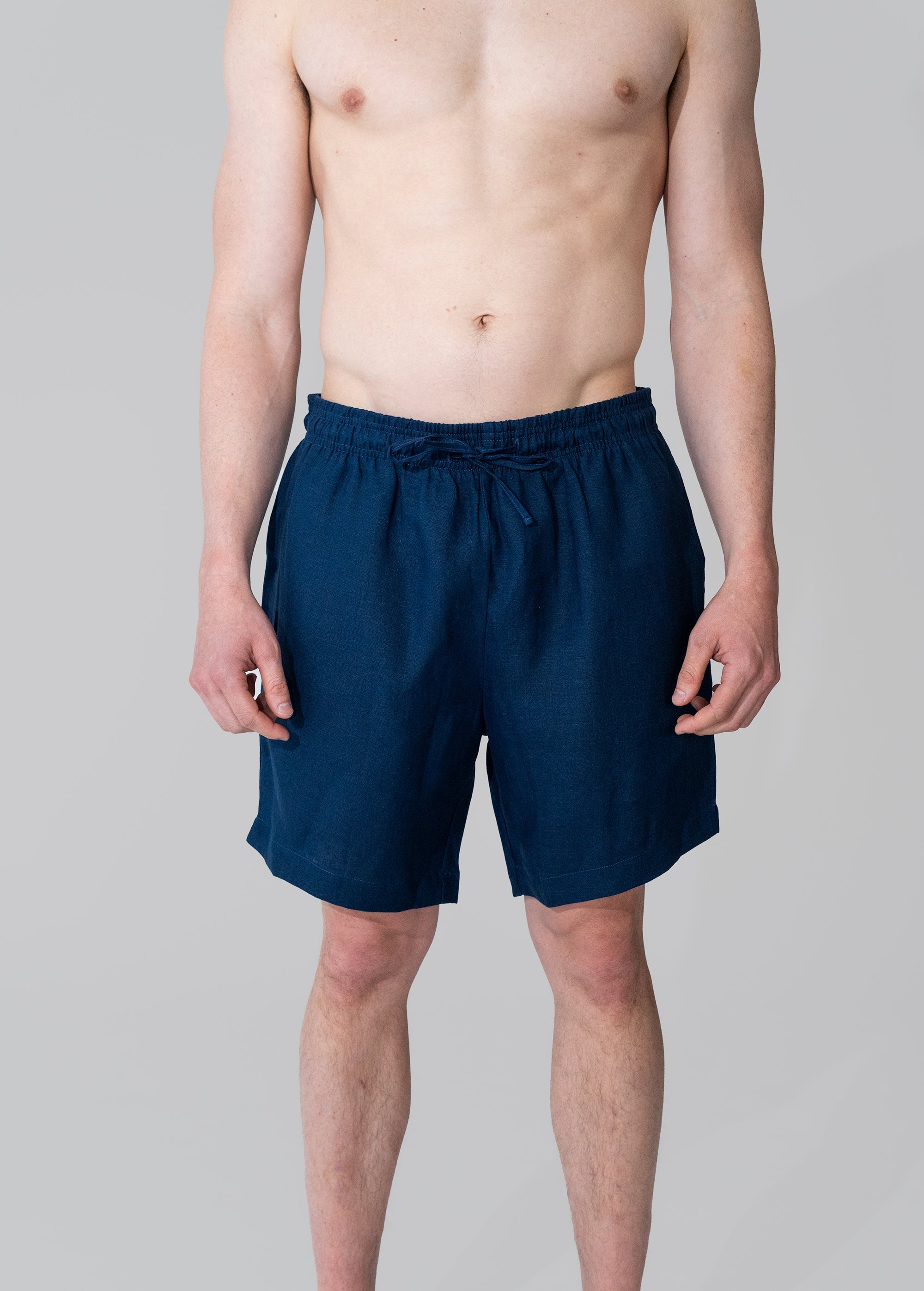 Linen Leisure Short - Navy