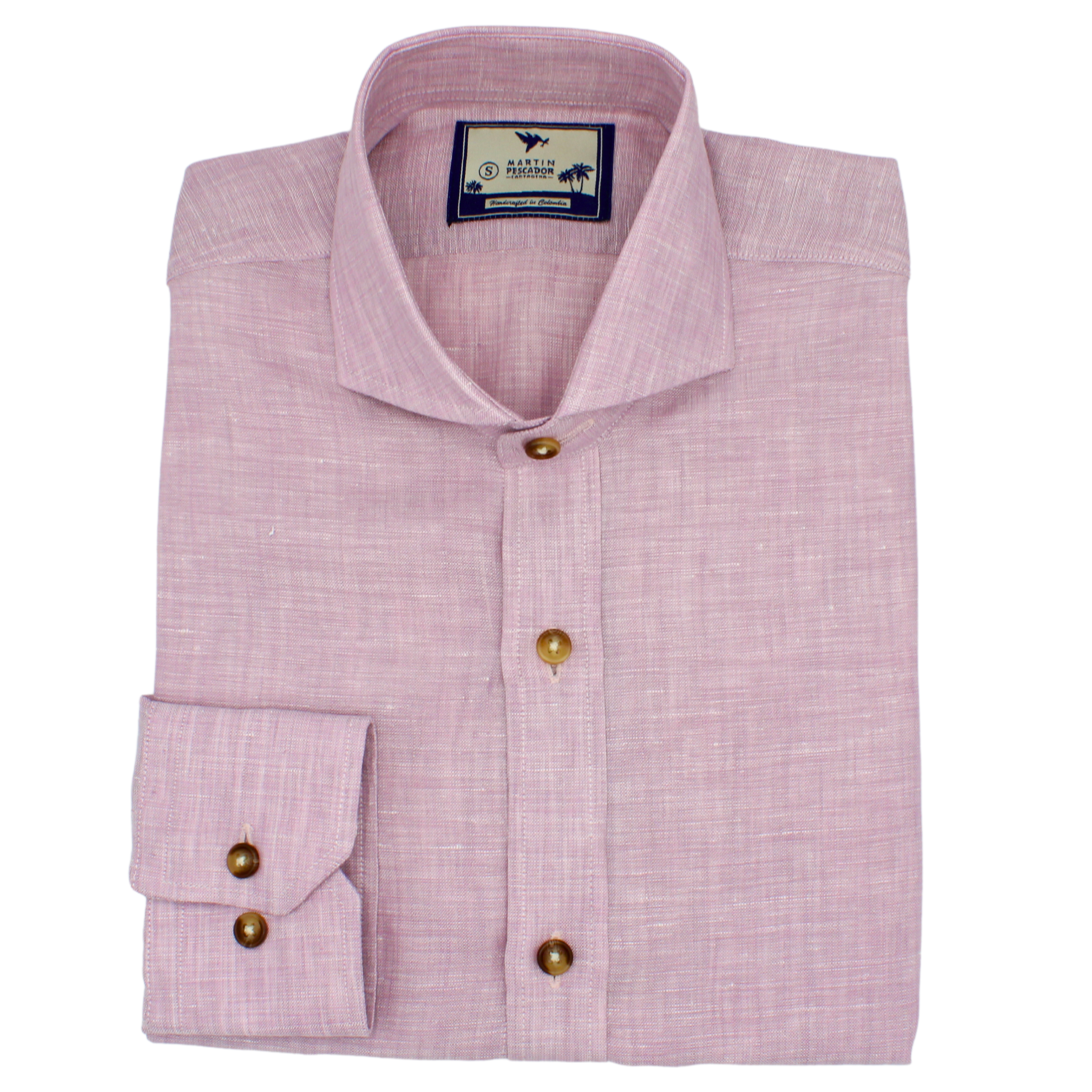 European Flax French Collar Linen Shirt - Lilac