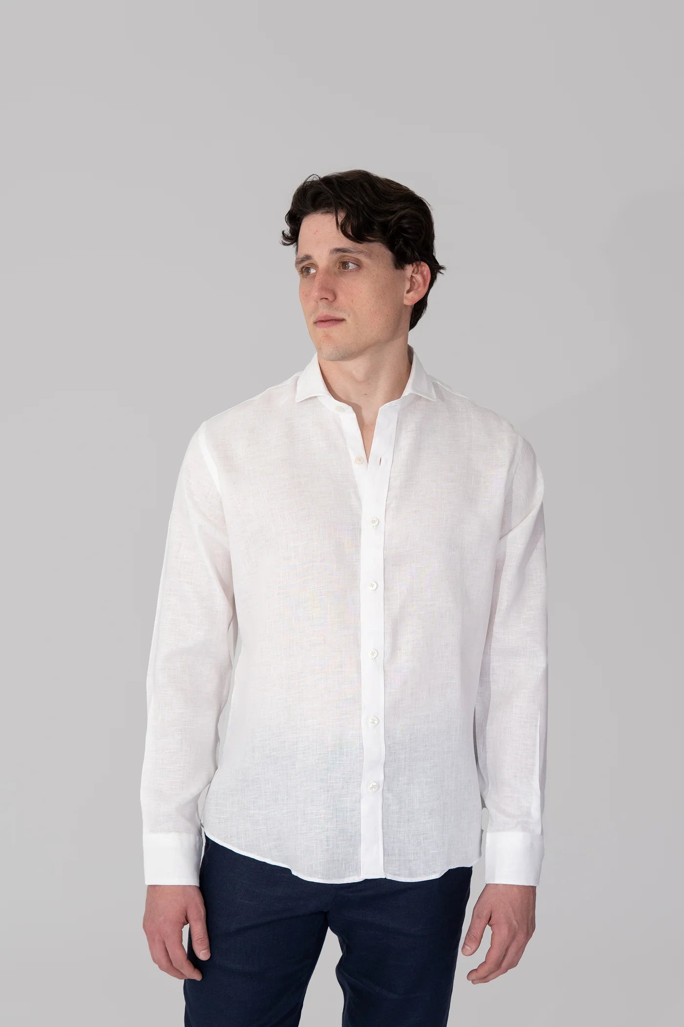 100% Linen French Collar Shirts
