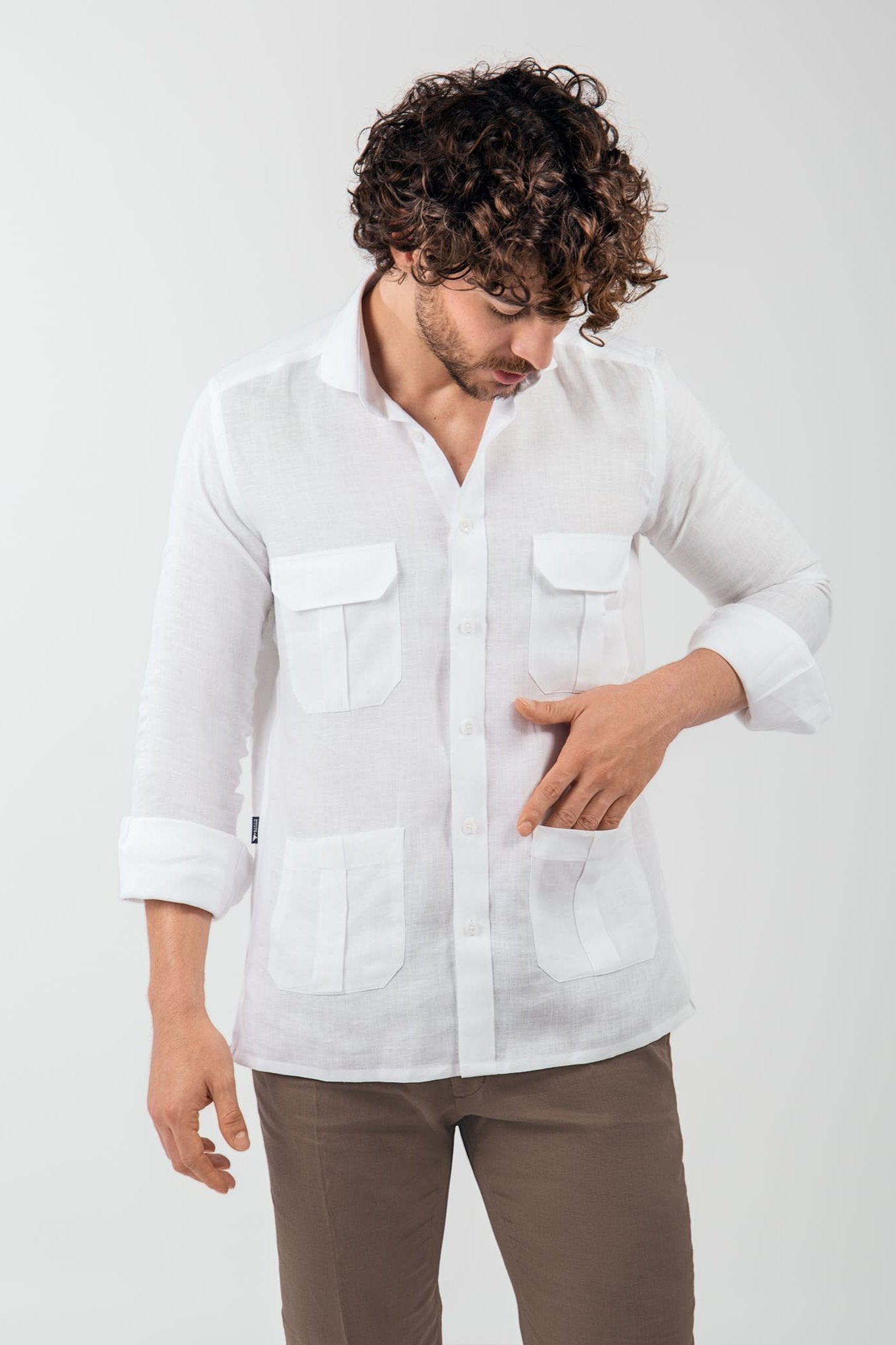Pocket Guayabera - White