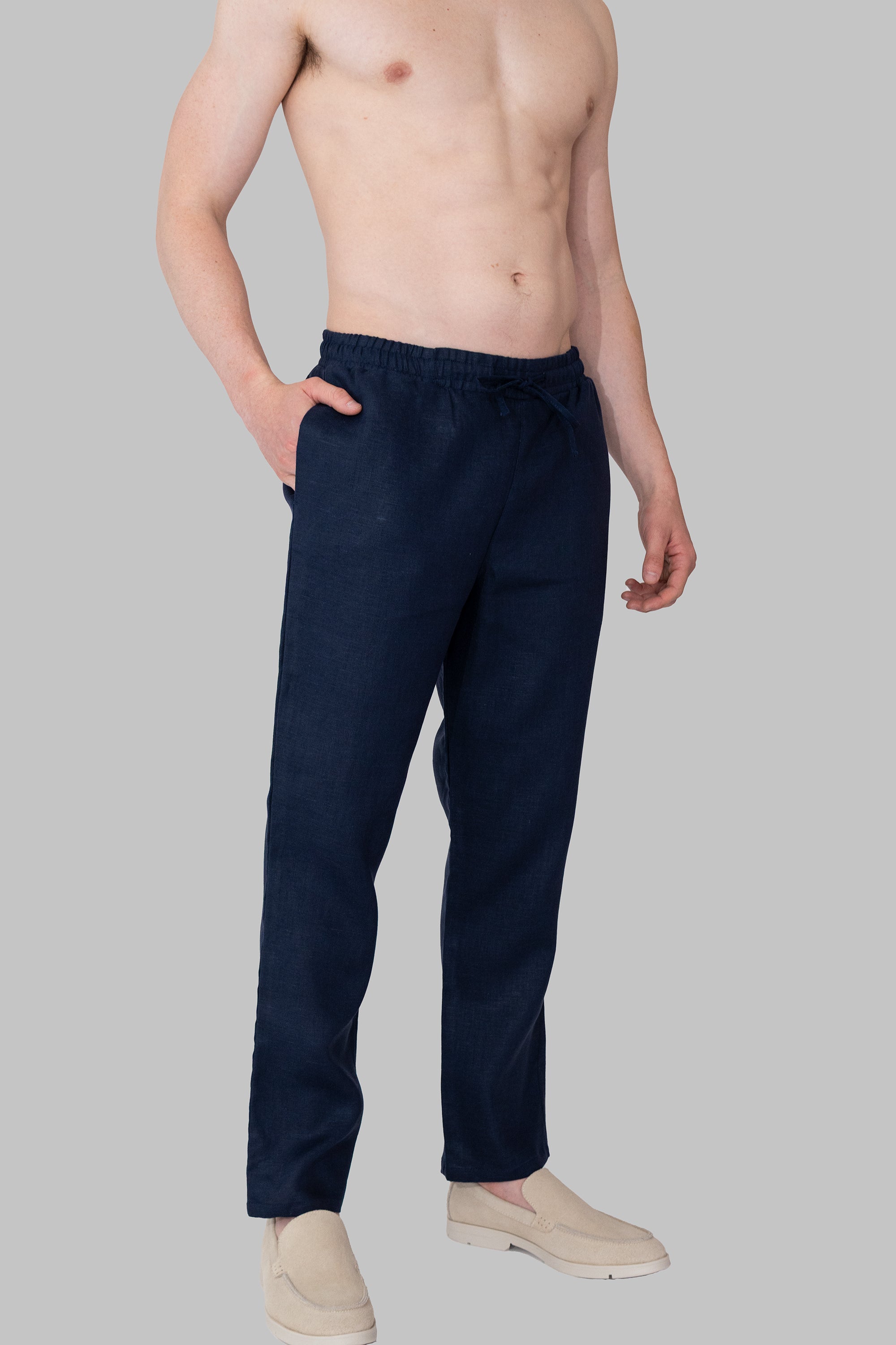 Linen Leisure Pants - Navy