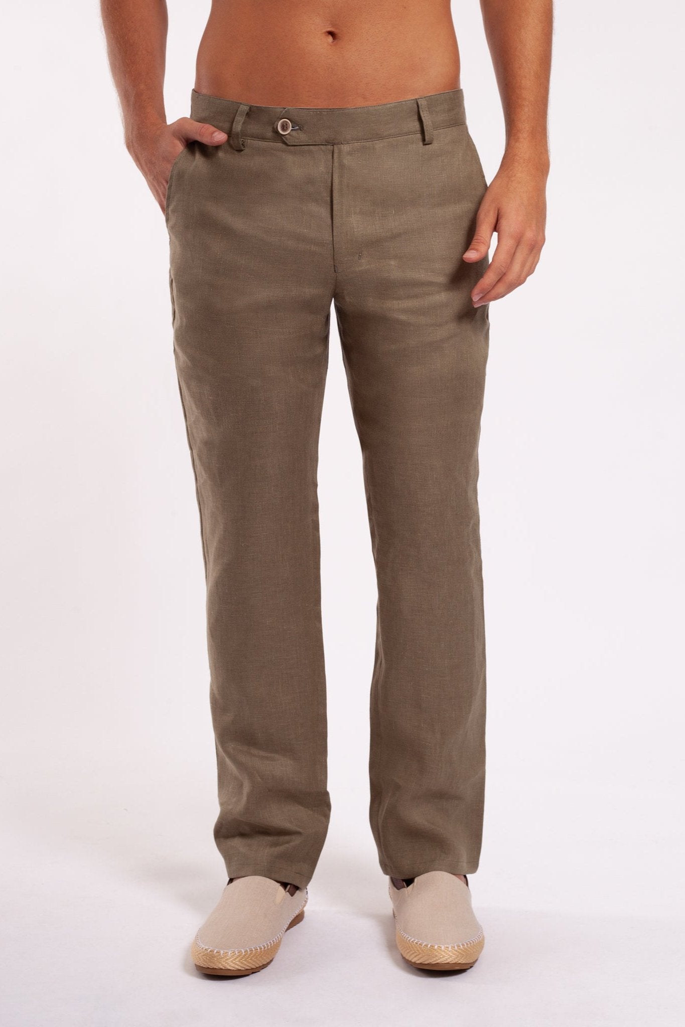 Linen Pants - Olive
